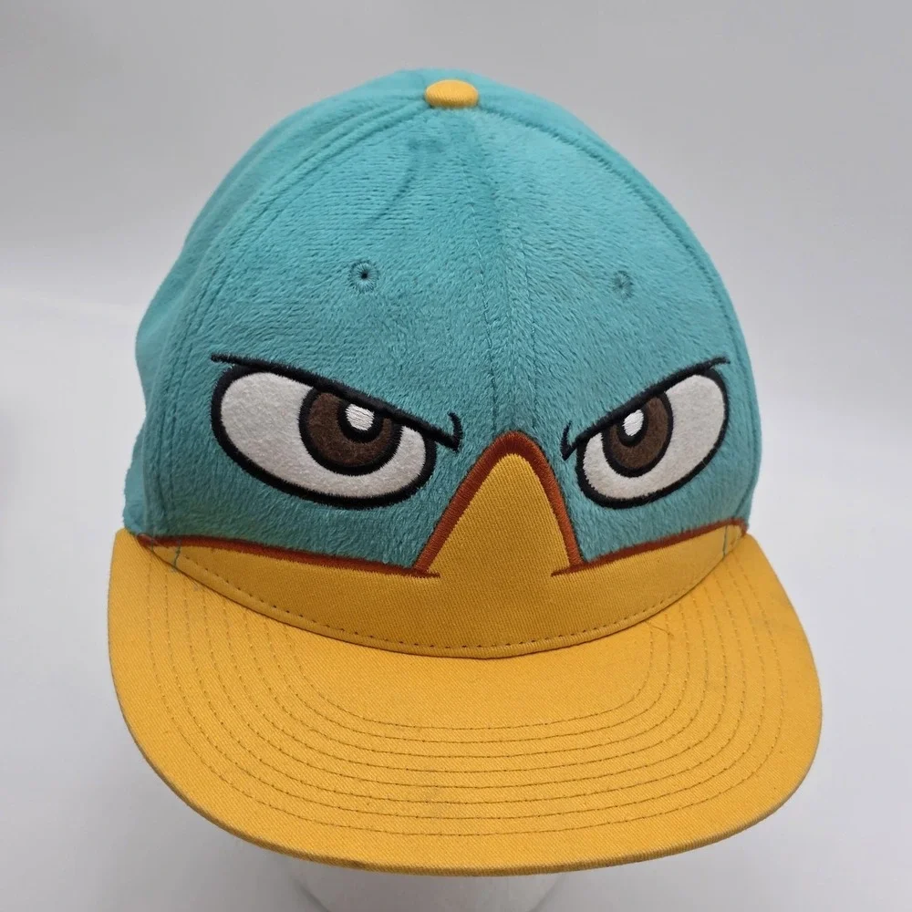 Disney Phineas Ferb Baseball Hat Perry the Platypus Agent P Snap Back‎ Fuzzy Cap - Picture 2 of 8